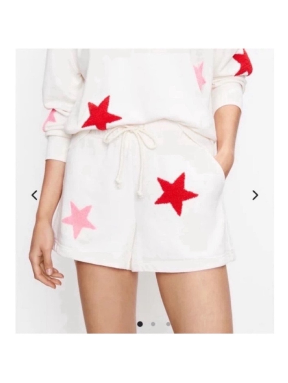 Lou& Grey Star Cozy Cotton Terry Shorts White Size S